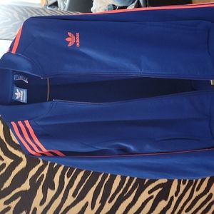 Men's size L Rare Adidas vintage firebird jacket bright orange&blue